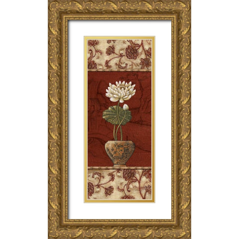 Geisha Garden III Gold Ornate Wood Framed Art Print with Double Matting by Audrey, Charlene