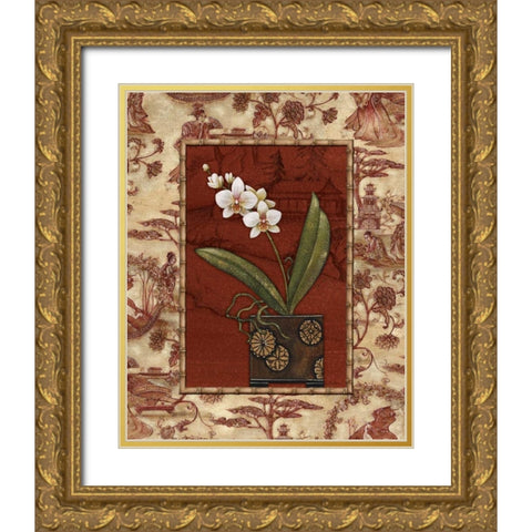 Osaca Floral II Gold Ornate Wood Framed Art Print with Double Matting by Audrey, Charlene