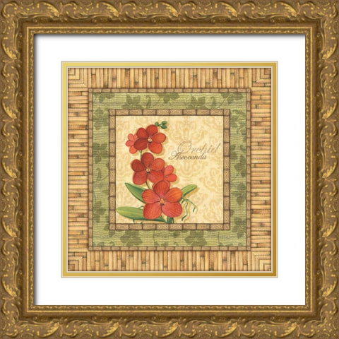Bright Orchids I Gold Ornate Wood Framed Art Print with Double Matting by Audrey, Charlene