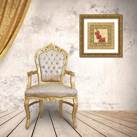 Bright Orchids III Gold Ornate Wood Framed Art Print with Double Matting by Audrey, Charlene