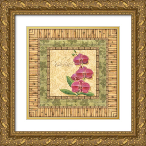 Bright Orchids IV Gold Ornate Wood Framed Art Print with Double Matting by Audrey, Charlene