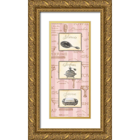 Beaute Feminine Panel I Gold Ornate Wood Framed Art Print with Double Matting by Audrey, Charlene