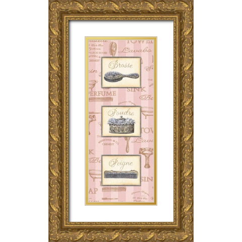 Beaute Feminine Panel II Gold Ornate Wood Framed Art Print with Double Matting by Audrey, Charlene