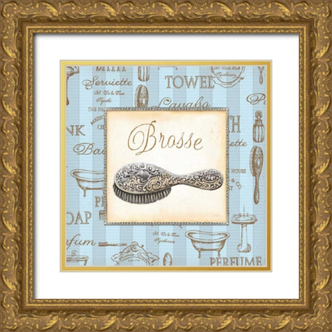 Bleu Beaute Feminine II Gold Ornate Wood Framed Art Print with Double Matting by Audrey, Charlene