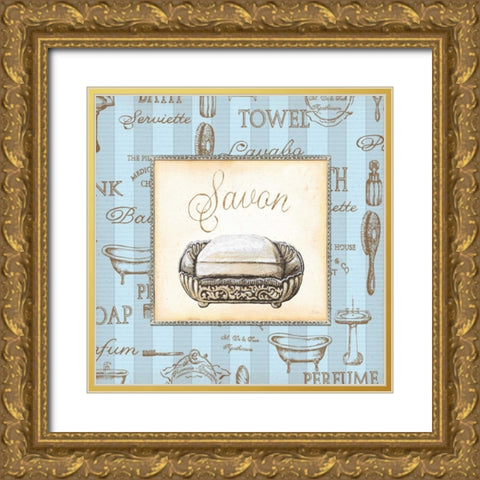 Bleu Beaute Feminine III Gold Ornate Wood Framed Art Print with Double Matting by Audrey, Charlene