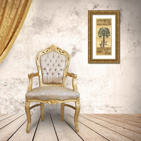 Palmiers II Gold Ornate Wood Framed Art Print with Double Matting by Audrey, Charlene