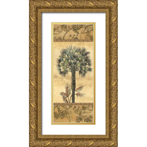 Palmiers II Gold Ornate Wood Framed Art Print with Double Matting by Audrey, Charlene