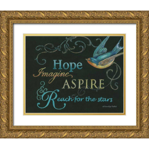 Hope and Bird Gold Ornate Wood Framed Art Print with Double Matting by Babbitt, Gwendolyn