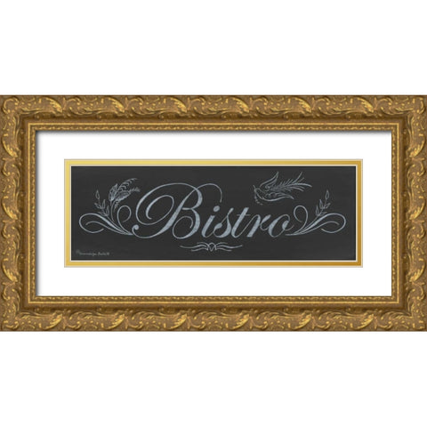 Bistro Chalkboard Gold Ornate Wood Framed Art Print with Double Matting by Babbitt, Gwendolyn