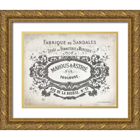 French Letterhead II Gold Ornate Wood Framed Art Print with Double Matting by Babbitt, Gwendolyn