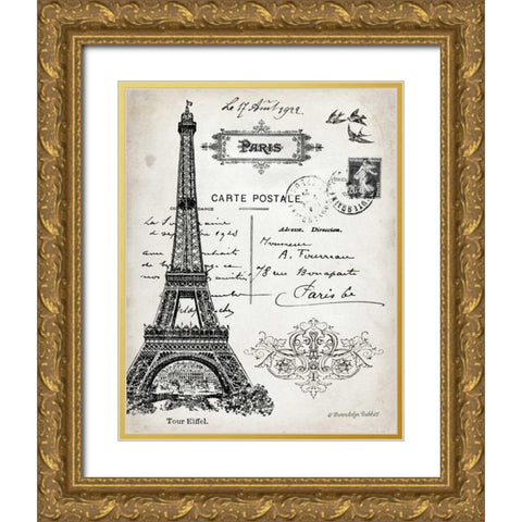 French Landmark I Gold Ornate Wood Framed Art Print with Double Matting by Babbitt, Gwendolyn