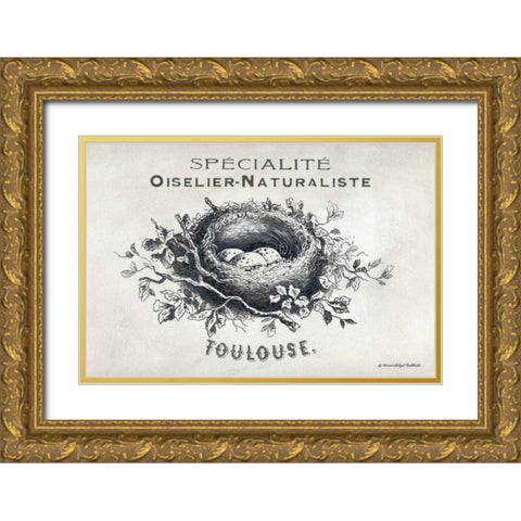 French Bird Nest II Gold Ornate Wood Framed Art Print with Double Matting by Babbitt, Gwendolyn