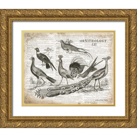 Birds II Gold Ornate Wood Framed Art Print with Double Matting by Babbitt, Gwendolyn