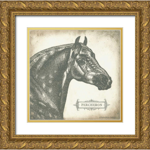 Percheron Gold Ornate Wood Framed Art Print with Double Matting by Babbitt, Gwendolyn