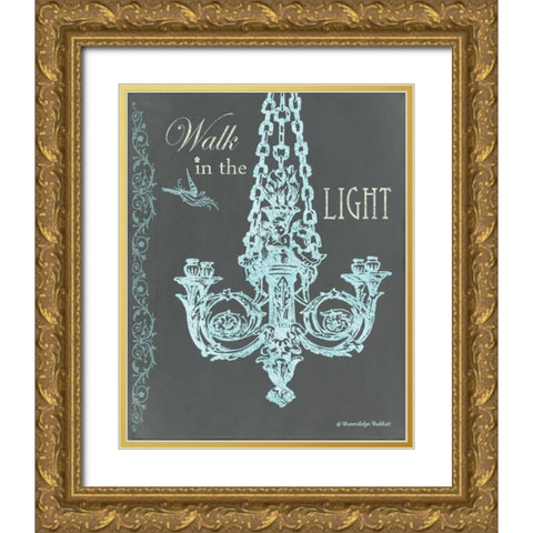 Chandelier Light I Gold Ornate Wood Framed Art Print with Double Matting by Babbitt, Gwendolyn