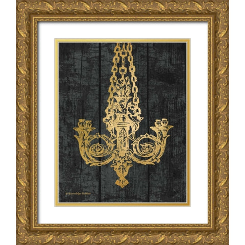 Gold Chandelier II Gold Ornate Wood Framed Art Print with Double Matting by Babbitt, Gwendolyn