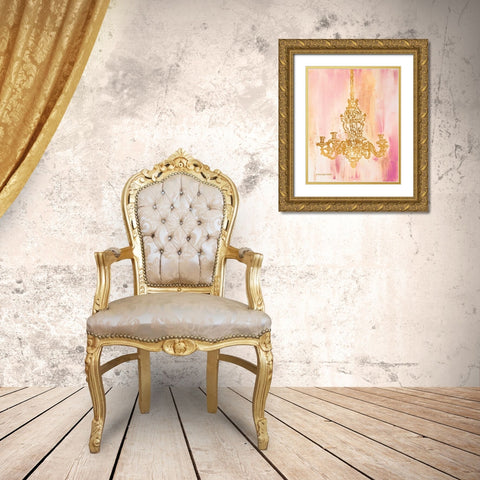 Pink and Gold I Gold Ornate Wood Framed Art Print with Double Matting by Babbitt, Gwendolyn
