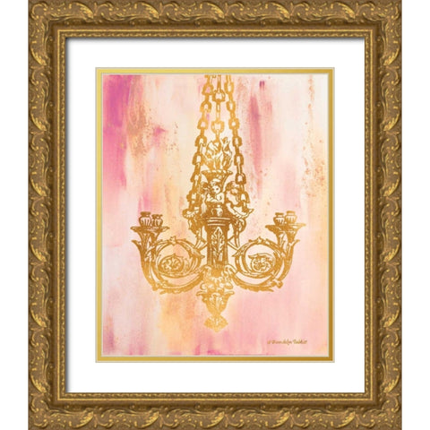 Pink and Gold II Gold Ornate Wood Framed Art Print with Double Matting by Babbitt, Gwendolyn