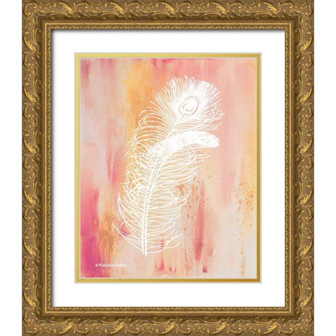 Whimsical Feathers II Gold Ornate Wood Framed Art Print with Double Matting by Babbitt, Gwendolyn