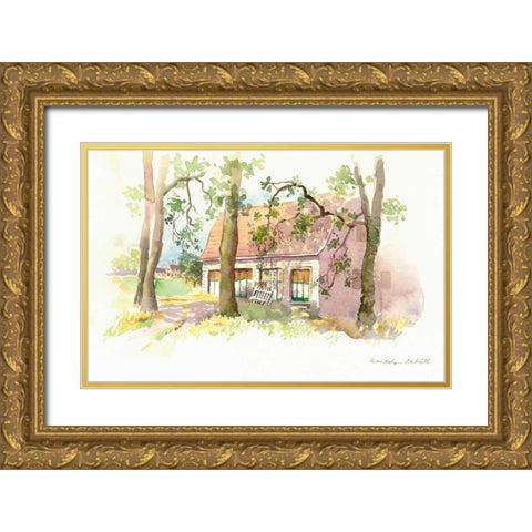 Janes Barn I Gold Ornate Wood Framed Art Print with Double Matting by Babbitt, Gwendolyn