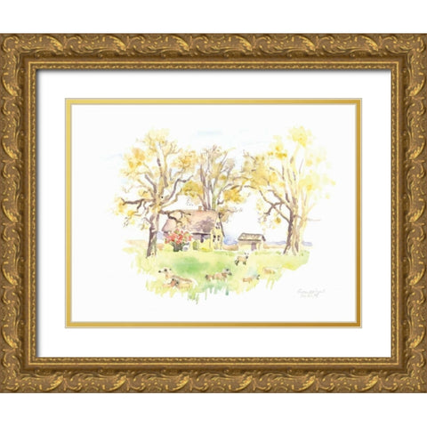 Janes Barn II Gold Ornate Wood Framed Art Print with Double Matting by Babbitt, Gwendolyn