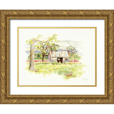 Dougs Shed Gold Ornate Wood Framed Art Print with Double Matting by Babbitt, Gwendolyn