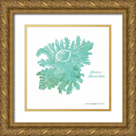 Shell on White I Gold Ornate Wood Framed Art Print with Double Matting by Babbitt, Gwendolyn