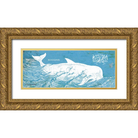 Caribbean Whale I Gold Ornate Wood Framed Art Print with Double Matting by Babbitt, Gwendolyn