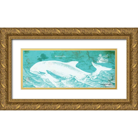 Caribbean Whale II Gold Ornate Wood Framed Art Print with Double Matting by Babbitt, Gwendolyn