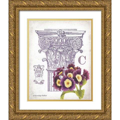 Column and Flower C Gold Ornate Wood Framed Art Print with Double Matting by Babbitt, Gwendolyn