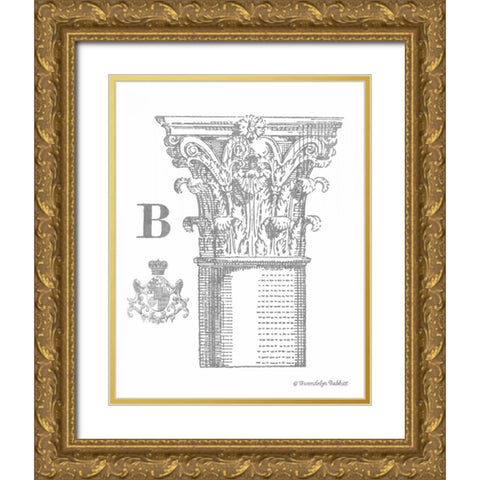 Gray Column B Gold Ornate Wood Framed Art Print with Double Matting by Babbitt, Gwendolyn
