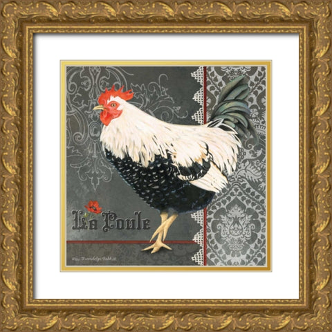 French Rooster II Gold Ornate Wood Framed Art Print with Double Matting by Babbitt, Gwendolyn