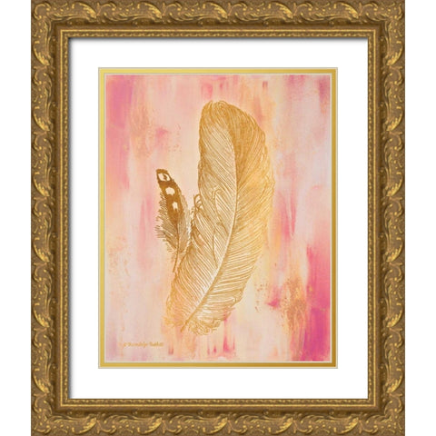 Gold on Pink II Gold Ornate Wood Framed Art Print with Double Matting by Babbitt, Gwendolyn