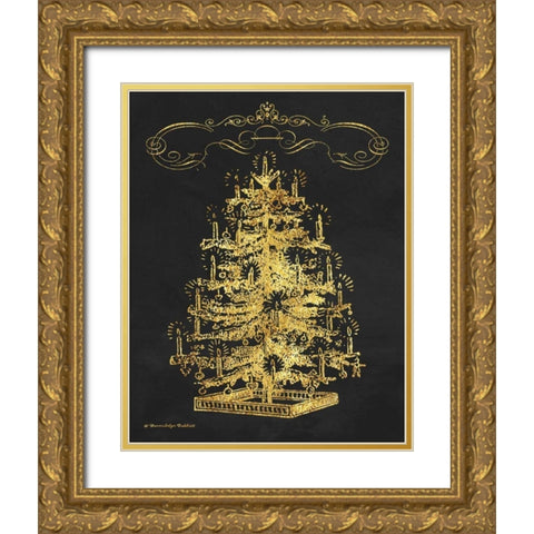 Gold Tree I Gold Ornate Wood Framed Art Print with Double Matting by Babbitt, Gwendolyn