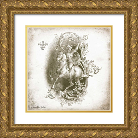 Horse and Man Gold Ornate Wood Framed Art Print with Double Matting by Babbitt, Gwendolyn