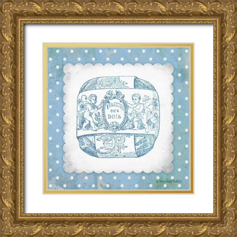 French Soap Blue I Gold Ornate Wood Framed Art Print with Double Matting by Babbitt, Gwendolyn