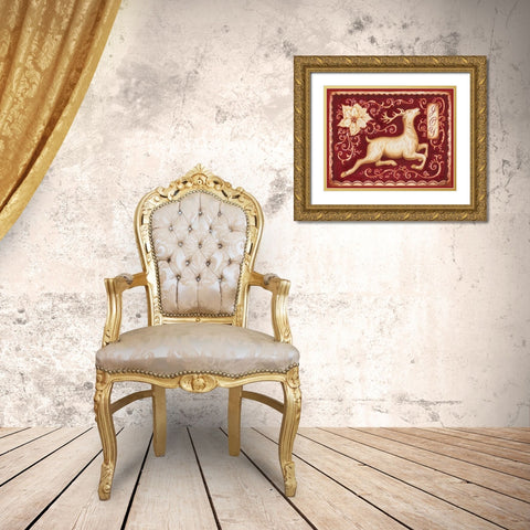 Christmas Romance I Gold Ornate Wood Framed Art Print with Double Matting by Babbitt, Gwendolyn