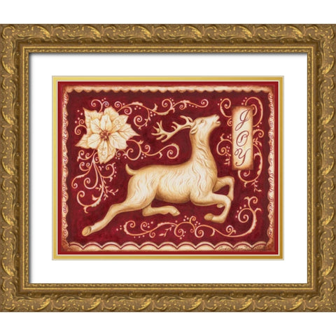 Christmas Romance I Gold Ornate Wood Framed Art Print with Double Matting by Babbitt, Gwendolyn