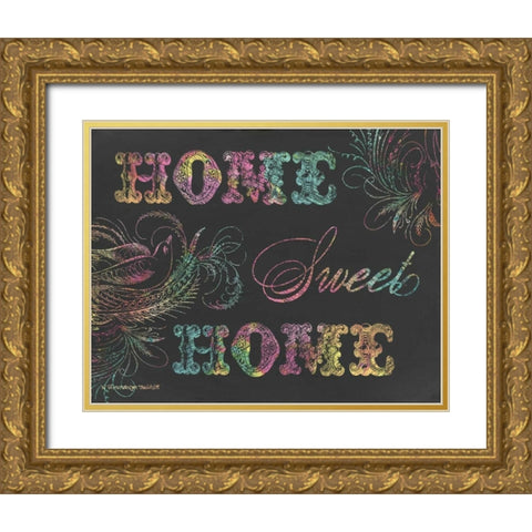 Home Sweet Home III Gold Ornate Wood Framed Art Print with Double Matting by Babbitt, Gwendolyn