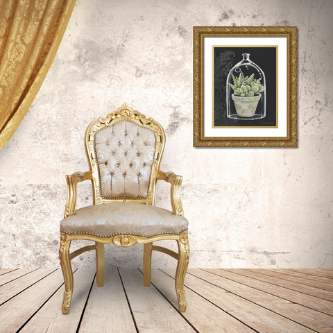 Succulent in Cloche II Gold Ornate Wood Framed Art Print with Double Matting by Babbitt, Gwendolyn