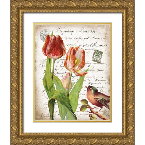 French Botanical II Gold Ornate Wood Framed Art Print with Double Matting by Babbitt, Gwendolyn