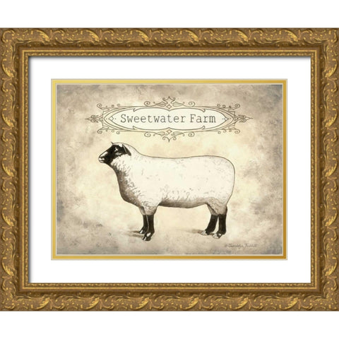 Sweetwater Farm Gold Ornate Wood Framed Art Print with Double Matting by Babbitt, Gwendolyn