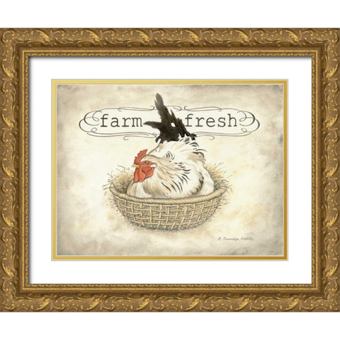 Farm Fresh Gold Ornate Wood Framed Art Print with Double Matting by Babbitt, Gwendolyn
