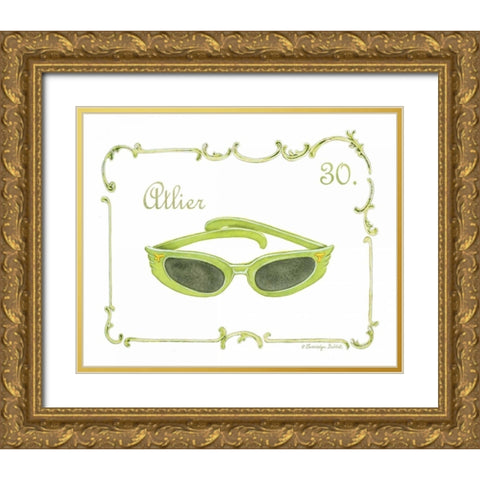 French Fashion IV Gold Ornate Wood Framed Art Print with Double Matting by Babbitt, Gwendolyn