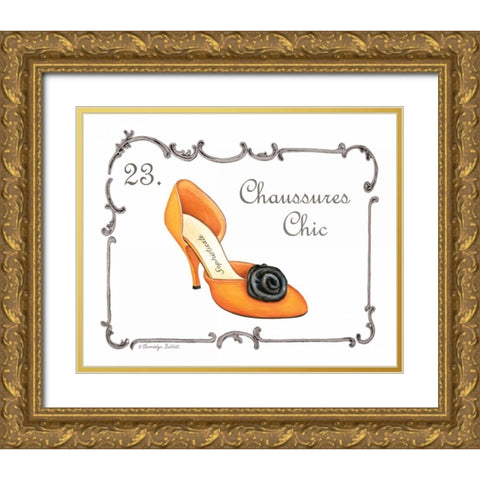 French Fashion V Gold Ornate Wood Framed Art Print with Double Matting by Babbitt, Gwendolyn