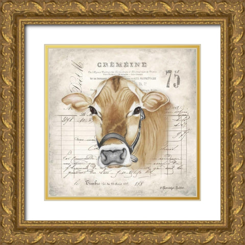 French Cow Gold Ornate Wood Framed Art Print with Double Matting by Babbitt, Gwendolyn