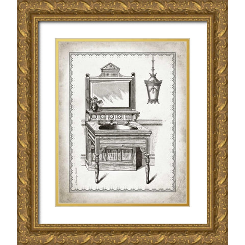 Victorian Sink I Gold Ornate Wood Framed Art Print with Double Matting by Babbitt, Gwendolyn