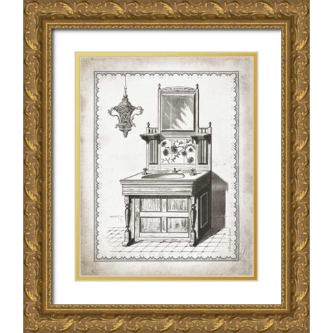 Victorian Sink II Gold Ornate Wood Framed Art Print with Double Matting by Babbitt, Gwendolyn