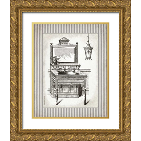 Victorian Sink Stripes I Gold Ornate Wood Framed Art Print with Double Matting by Babbitt, Gwendolyn
