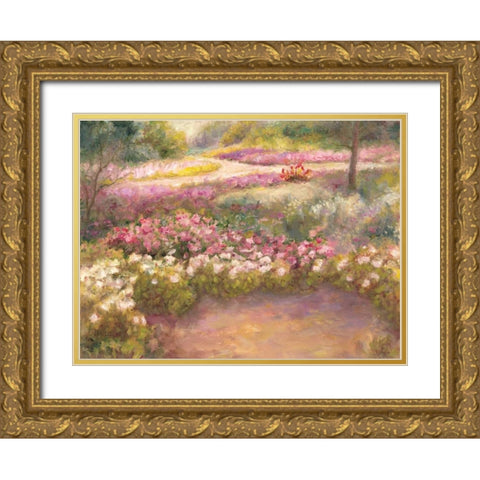 Along the Path Gold Ornate Wood Framed Art Print with Double Matting by Bailey, Carol